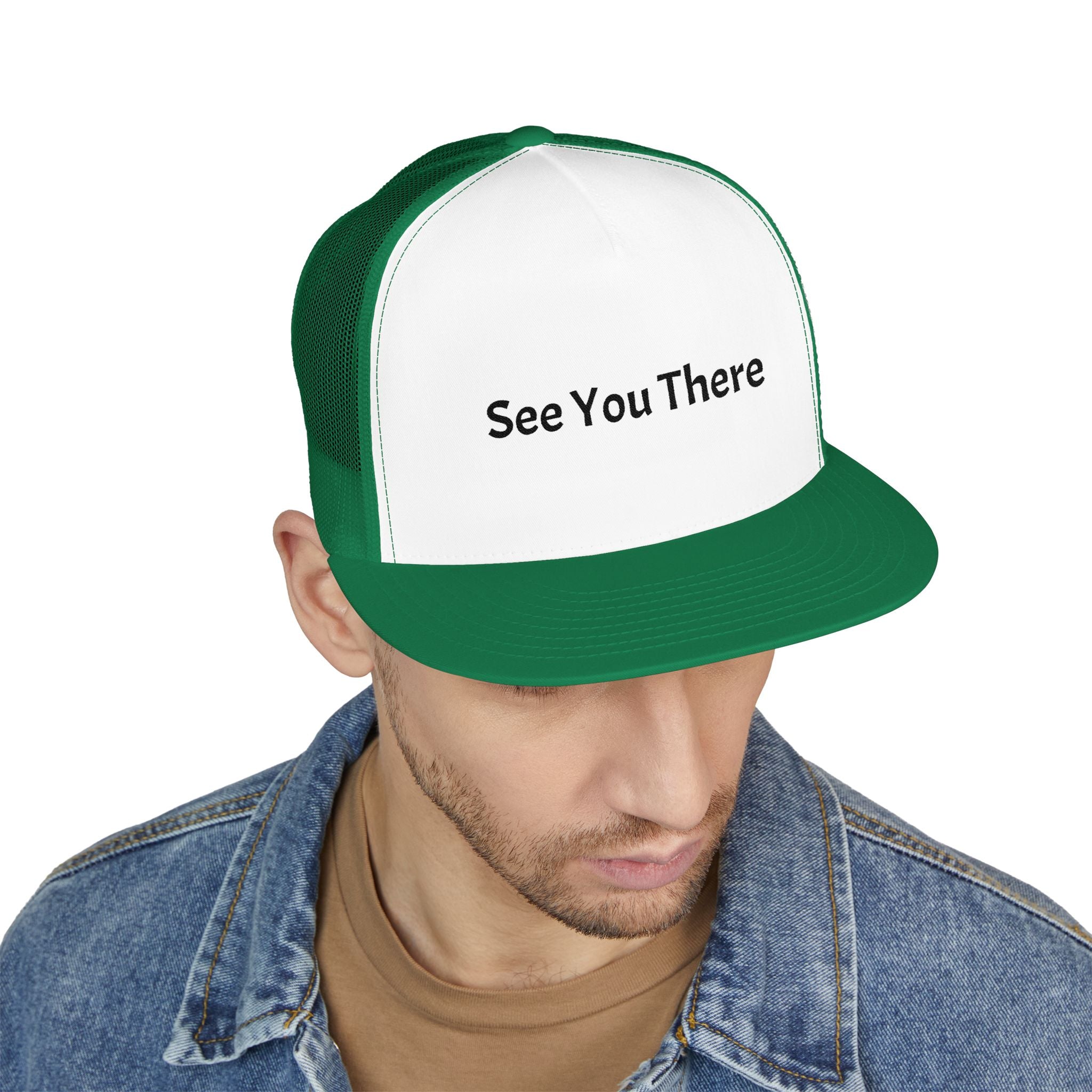 "See You There" Embroidered 5 Panel Trucker Cap - Perfect for Outdoor Adventures, Casual Outings, Festivals, Gifting & Everyday Style, 'See You [...]